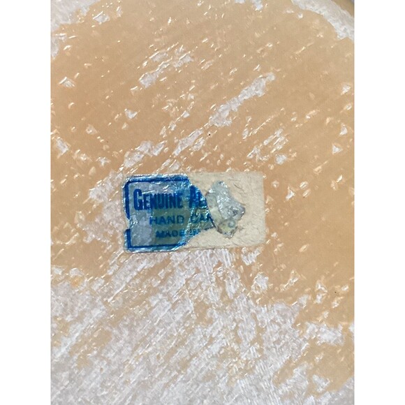 Italian Genuine Alabaster Hand Carved Hinged Powder Box With Puff Trinket Box - Picture 10 of 13